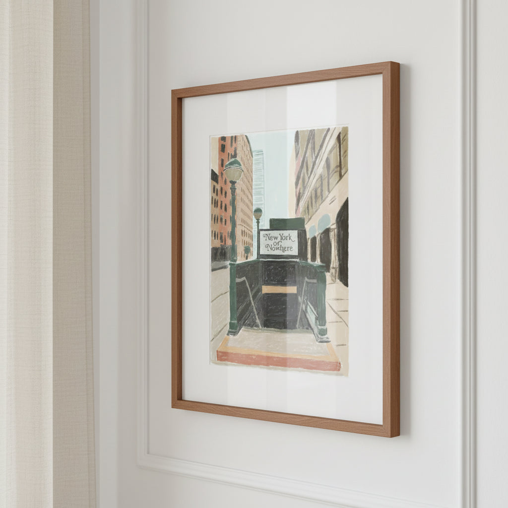 New Yorker or nowhere, illustration de New York à la craie d'art par Aude de Riberolles – affiche d'art