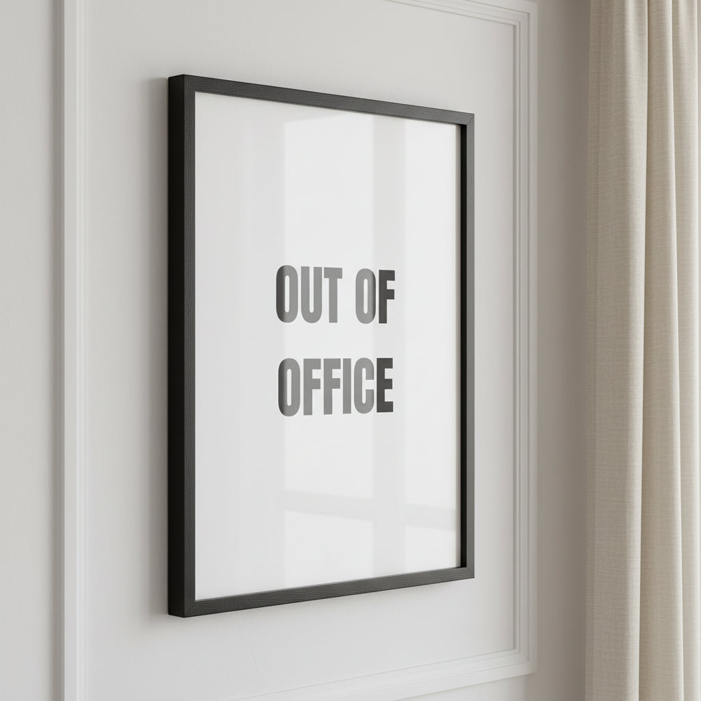 Affiche typographique « OUT OF OFFICE » – décoration murale ADR Gallery