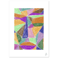 Patchworks N°3, composition géométrique colorée à la craie d'art par Aude de Riberolles