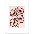 Peinture fleurs abstraites rose poudré bordeaux dans un intérieur, affiche – ADR Gallery