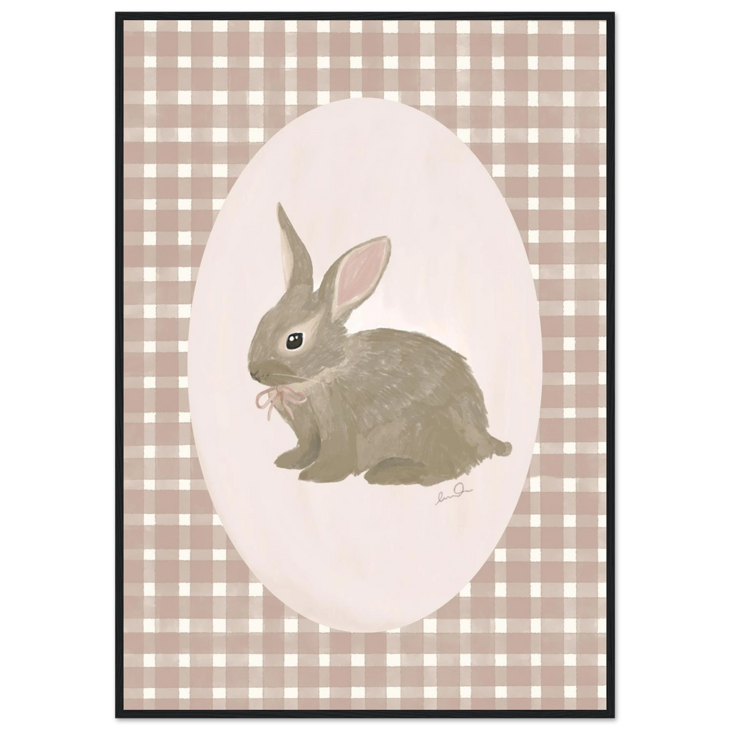 Petit lapin rose, affiche illustrée d'Émilie J. Ouellet encadrée – visuel 4