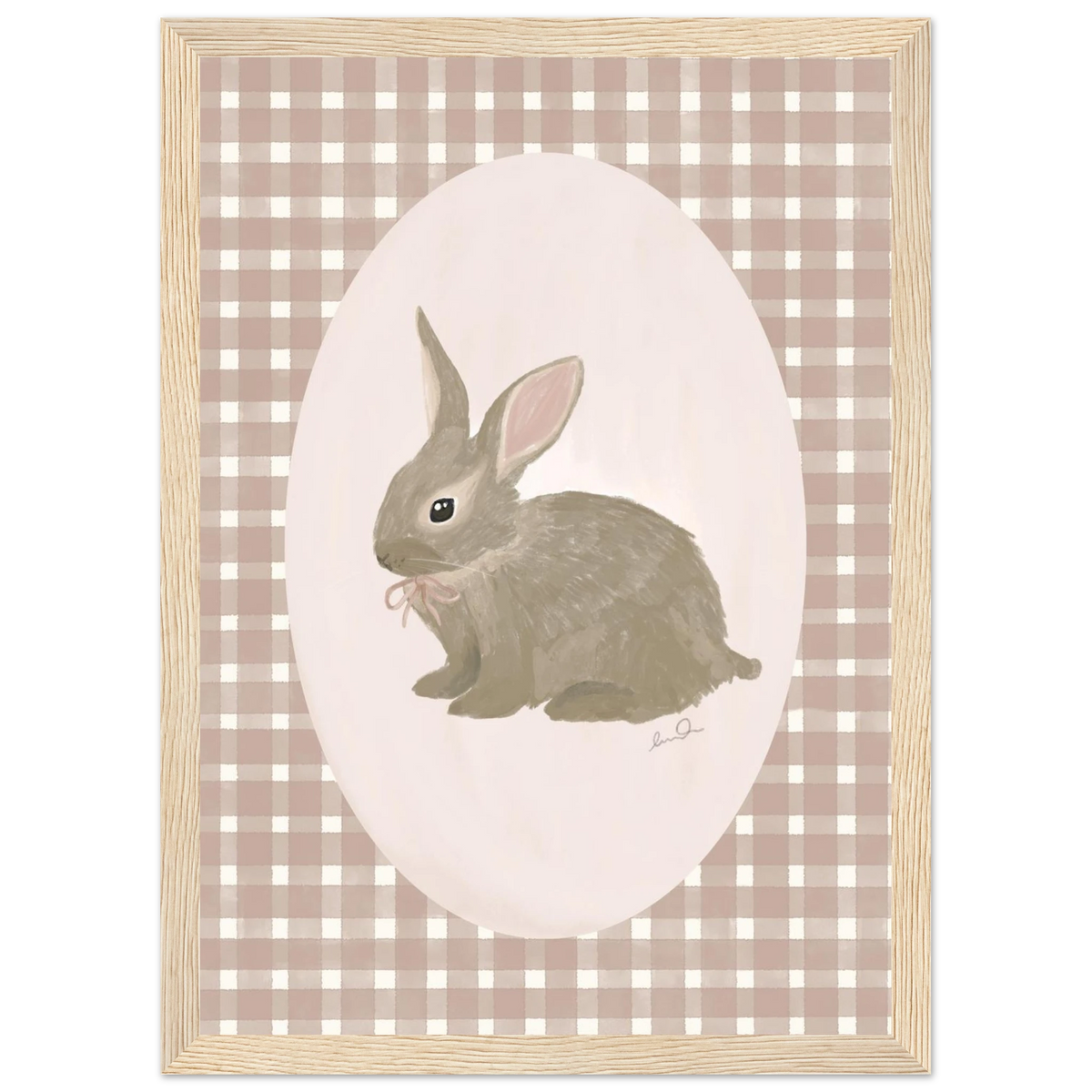 Petit lapin rose, affiche illustrée d'Émilie J. Ouellet encadrée – visuel 6