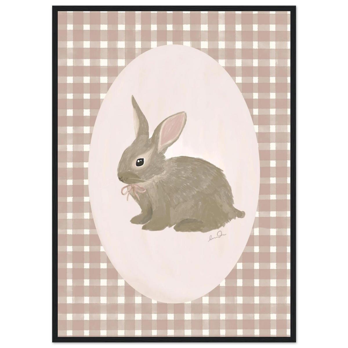 Petit lapin rose, affiche illustrée d'Émilie J. Ouellet encadrée – visuel 7