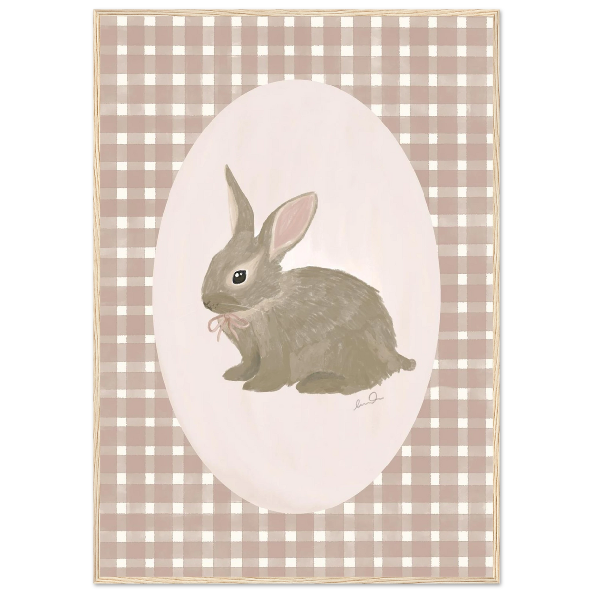 Petit lapin rose, affiche illustrée d'Émilie J. Ouellet encadrée – visuel 8