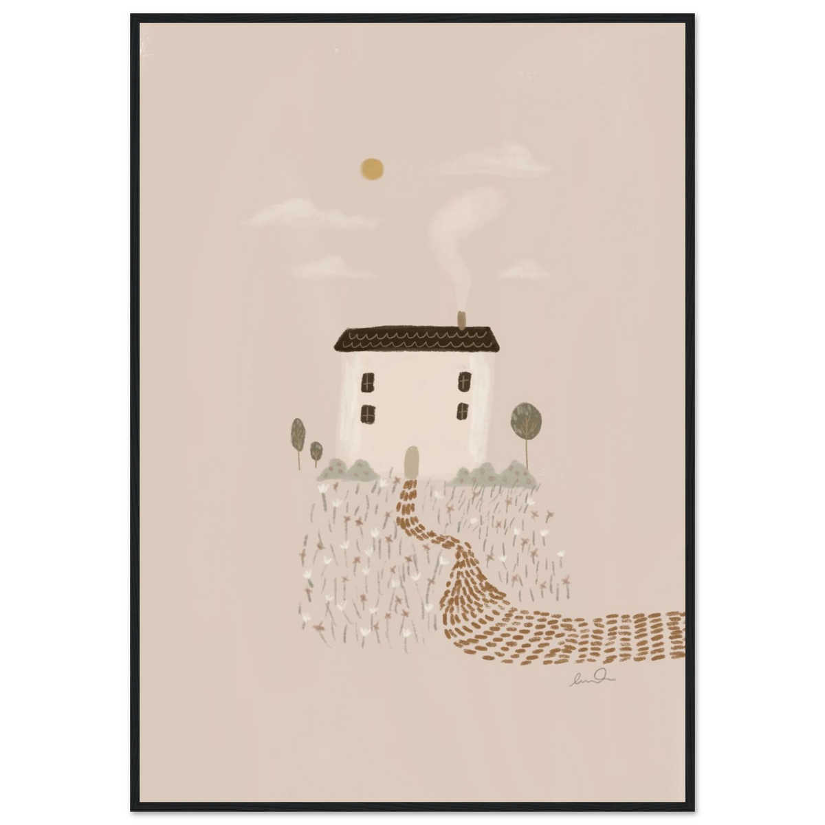 Petite maison, affiche illustrée d'Émilie J. Ouellet encadrée – visuel 2