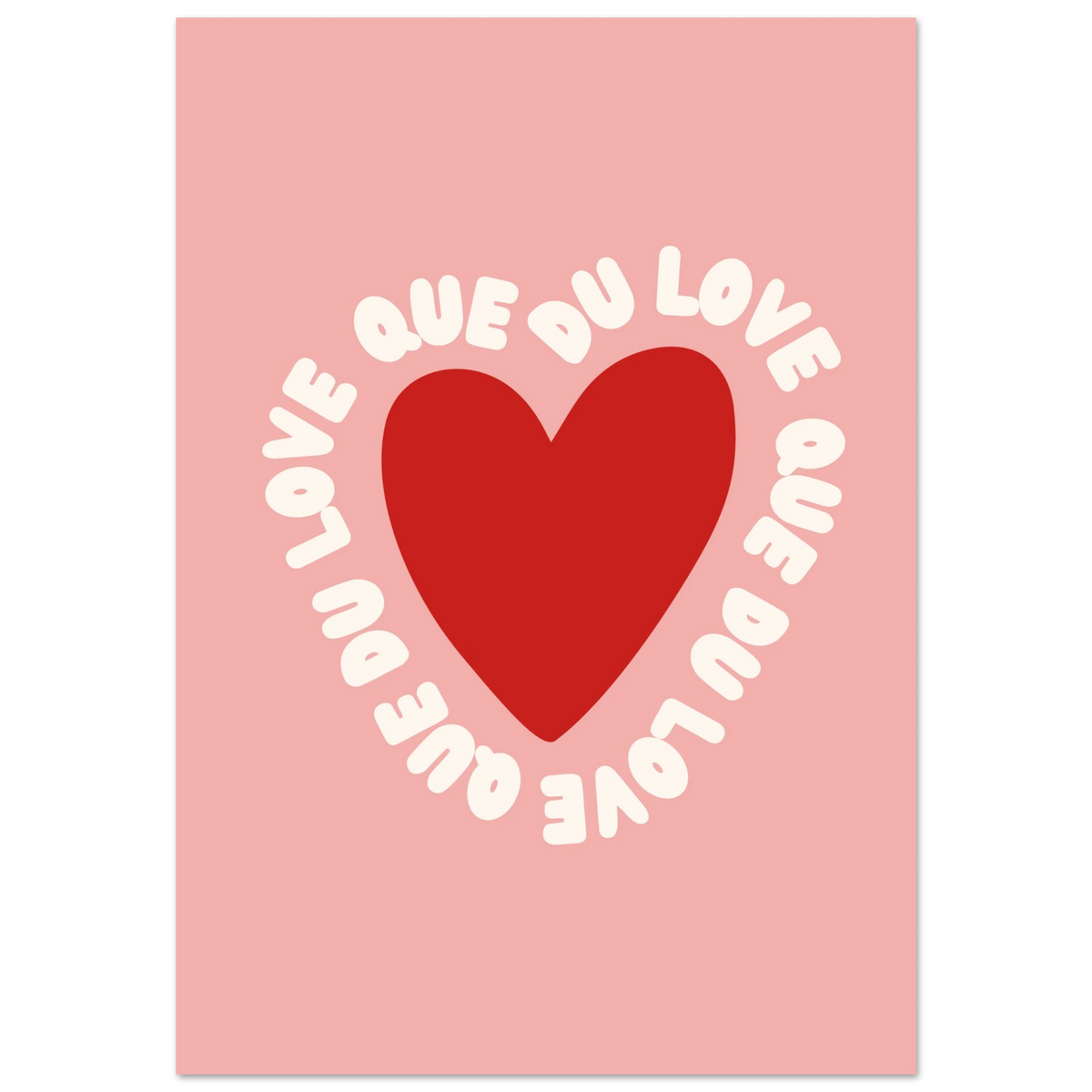 Affiche typographique « Que du love », ADR Gallery – visuel 2