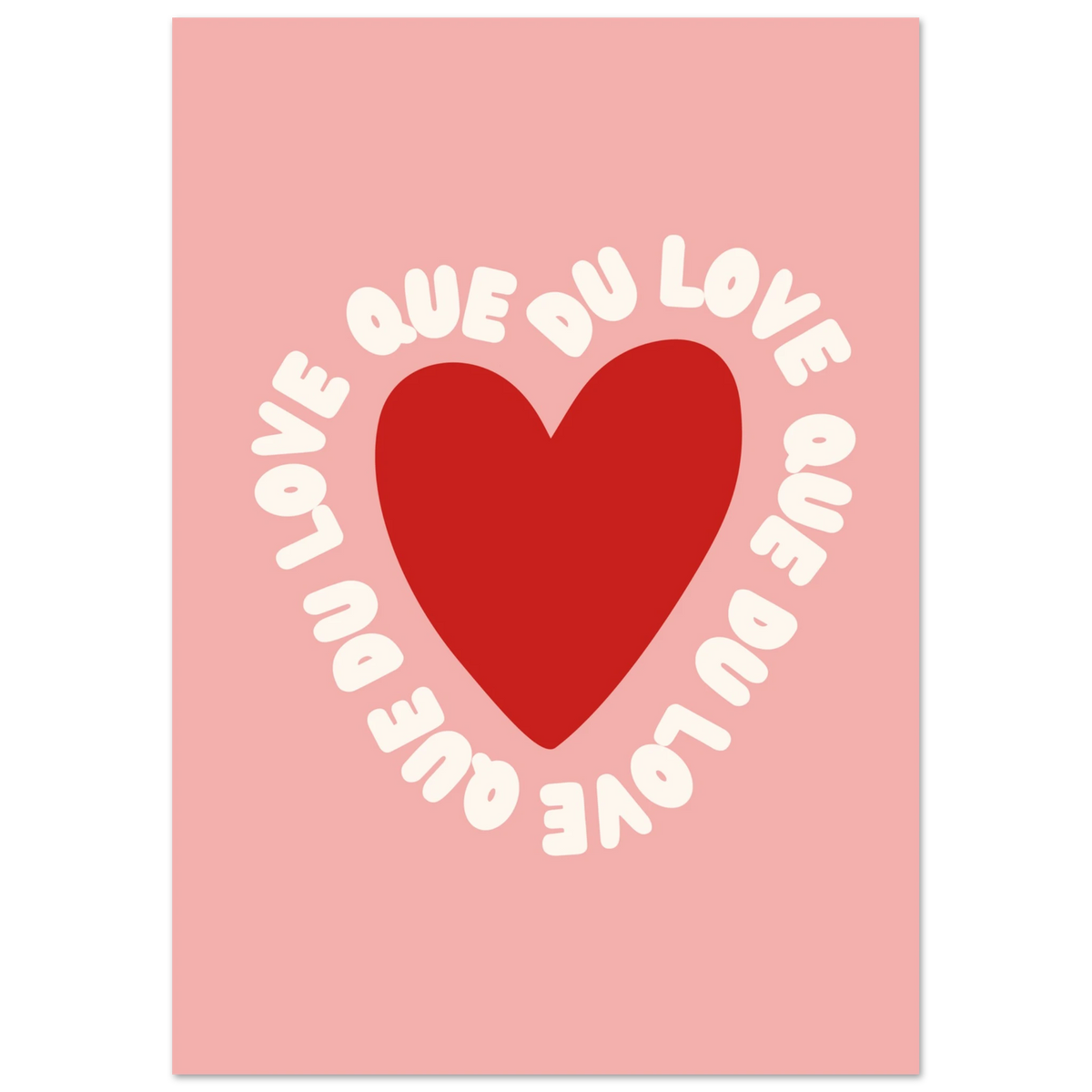 Affiche typographique « Que du love », ADR Gallery – visuel 3