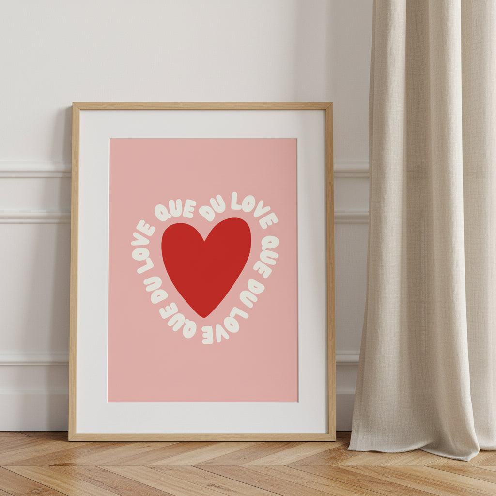 Affiche typographique « Que du love » – décoration murale ADR Gallery