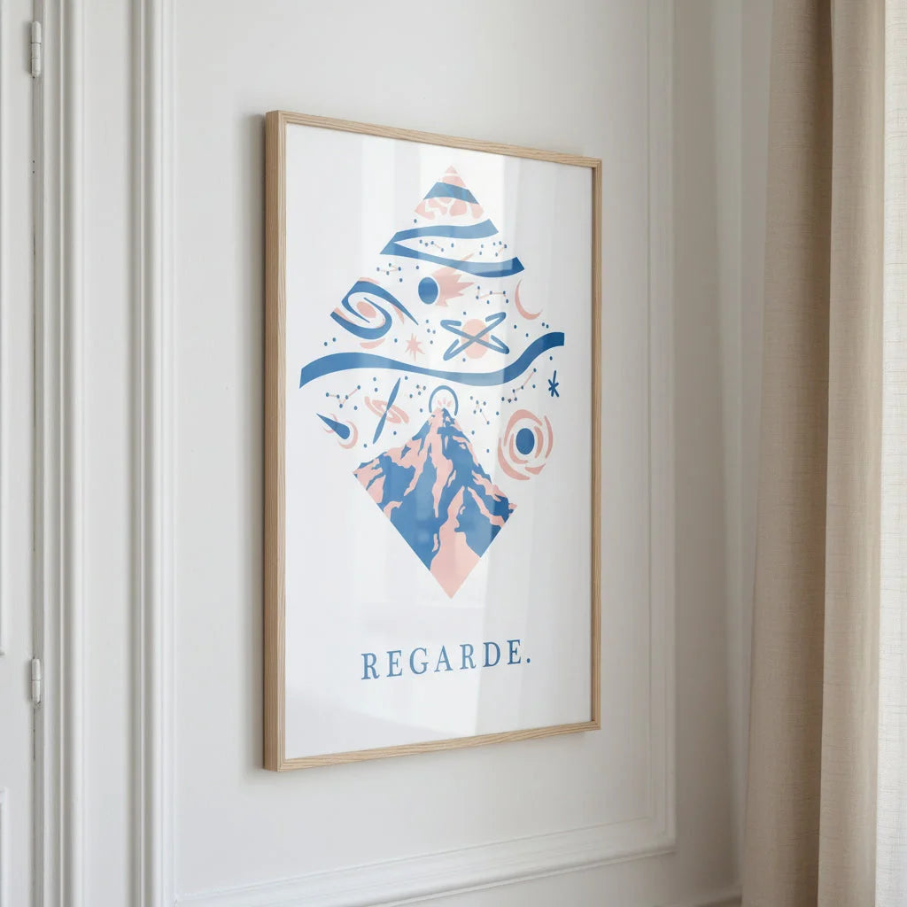 Regarde, illustration en papier poché par Julie Parmentier – affiche encadrée