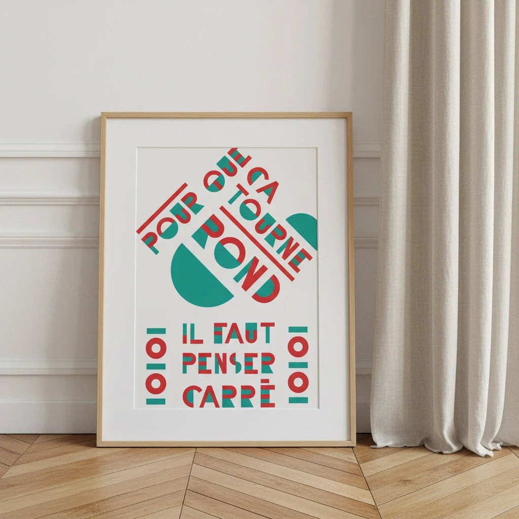 Rond / carré, illustration en papier poché par Julie Parmentier – affiche d’art