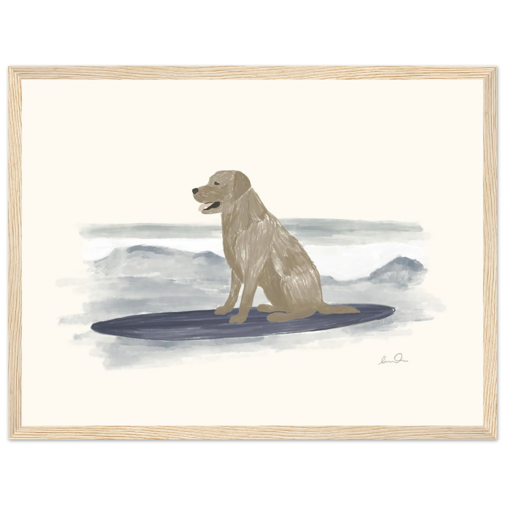 Surfing dog, affiche illustrée d'Émilie J. Ouellet encadrée – visuel 10