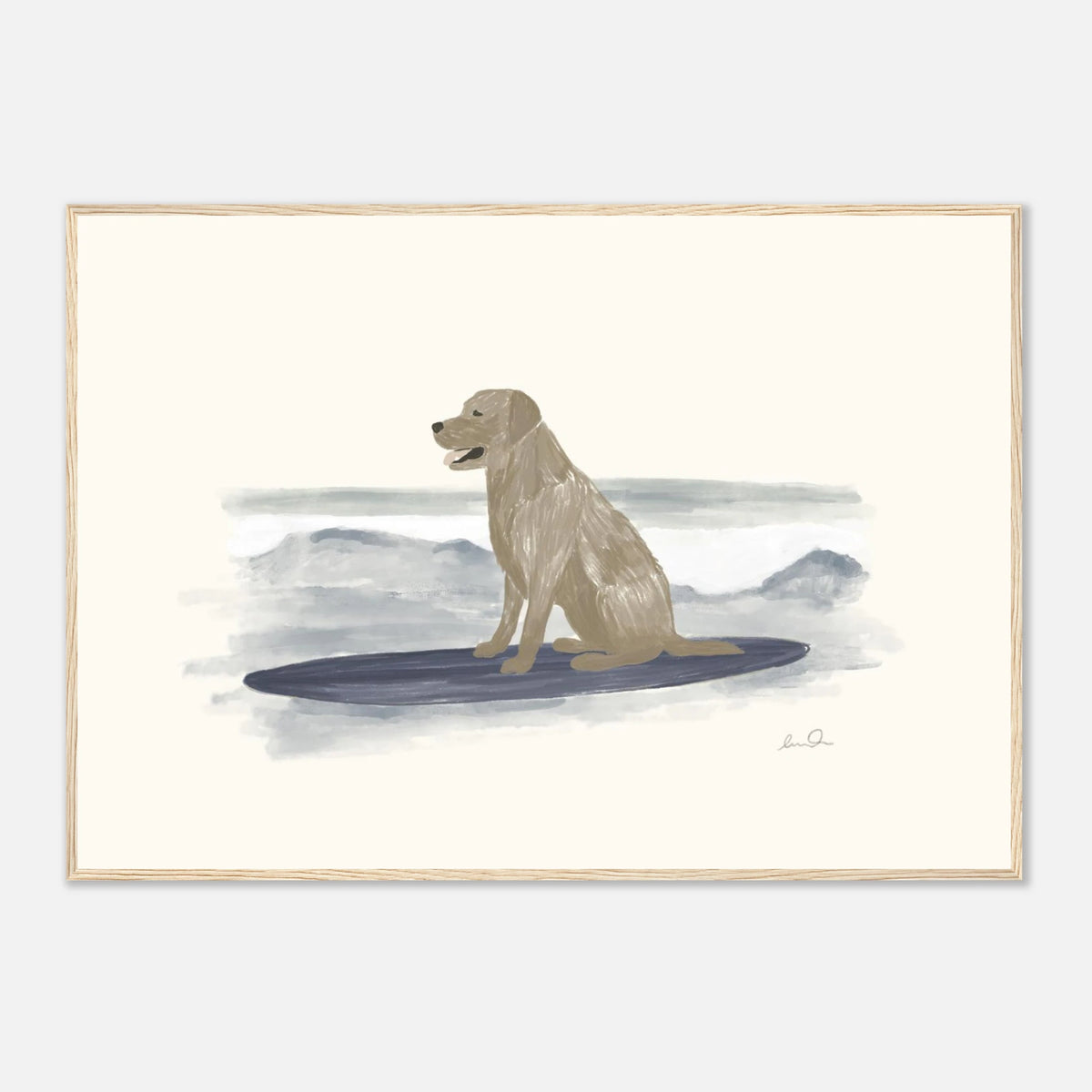 Surfing dog, affiche illustrée d'Émilie J. Ouellet encadrée – visuel 11