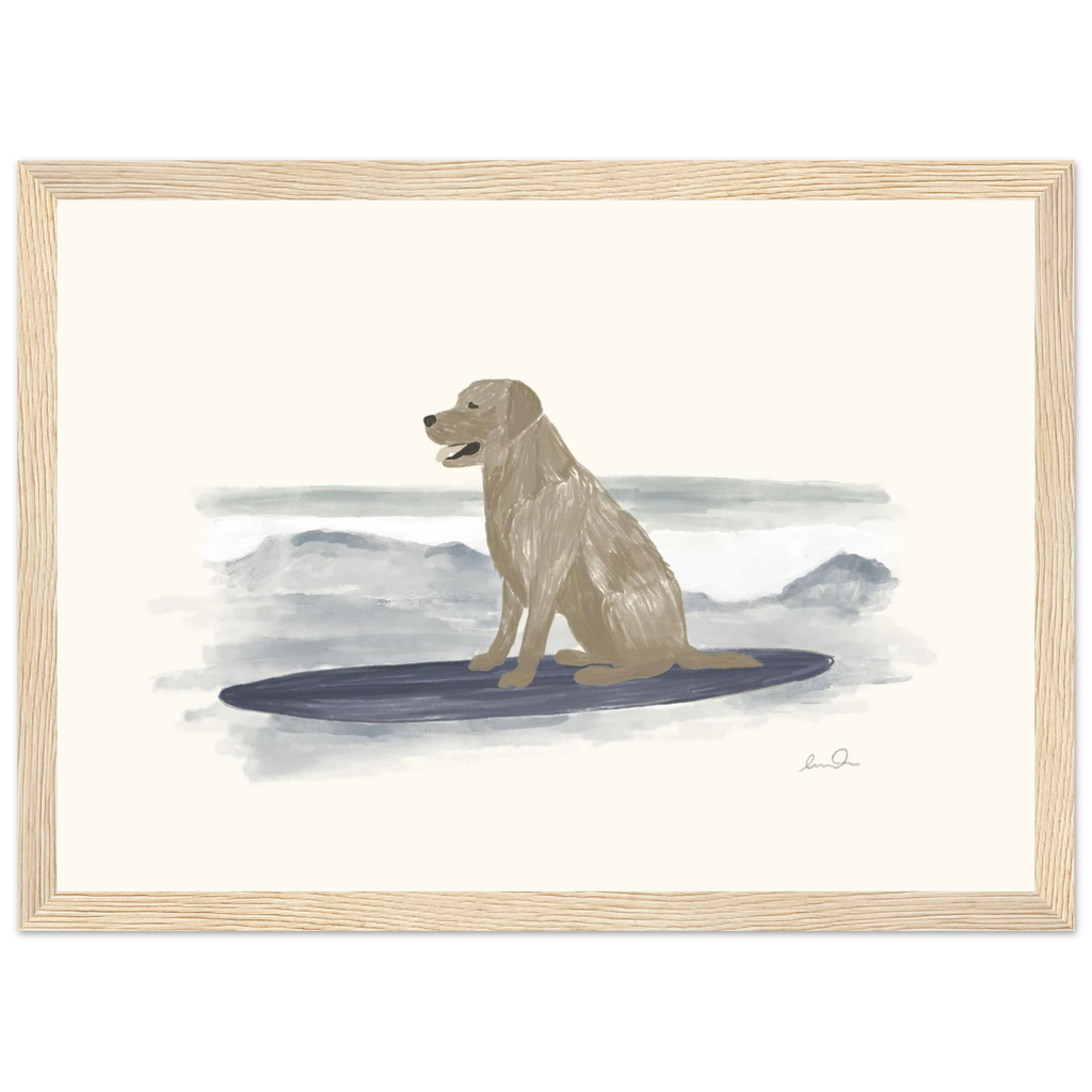 Surfing dog, affiche illustrée d'Émilie J. Ouellet encadrée – visuel 5