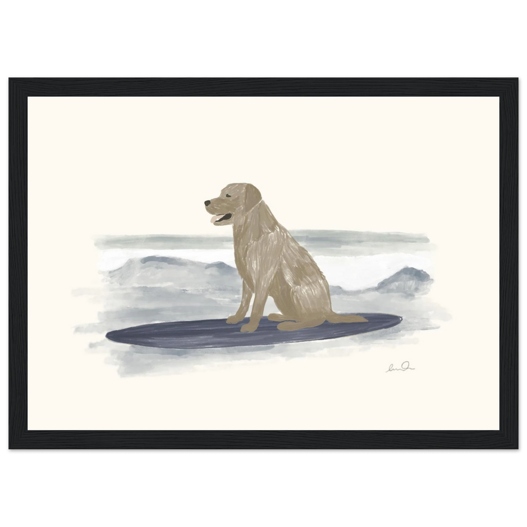 Surfing dog, affiche illustrée d'Émilie J. Ouellet encadrée – visuel 6