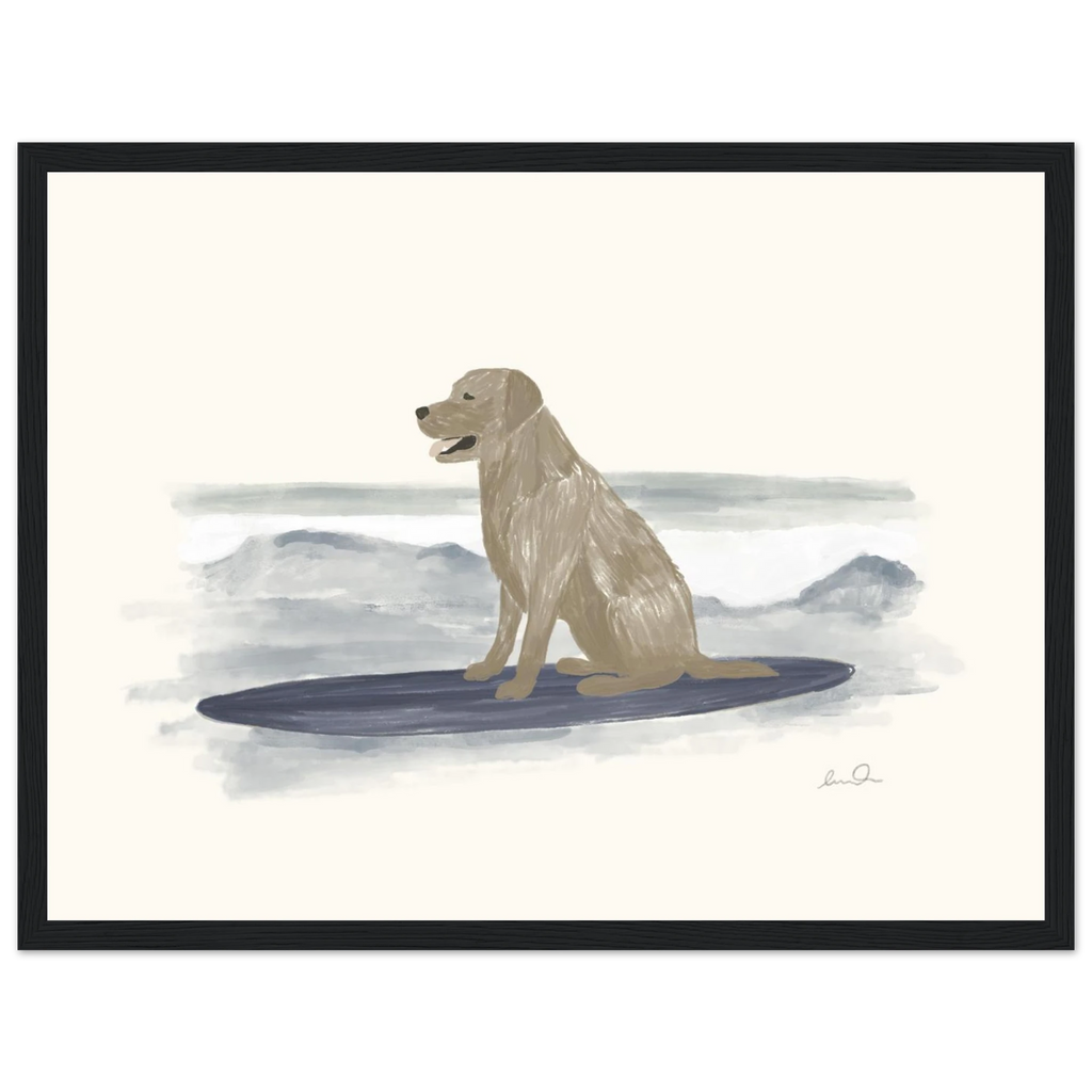 Surfing dog, affiche illustrée d'Émilie J. Ouellet encadrée – visuel 7