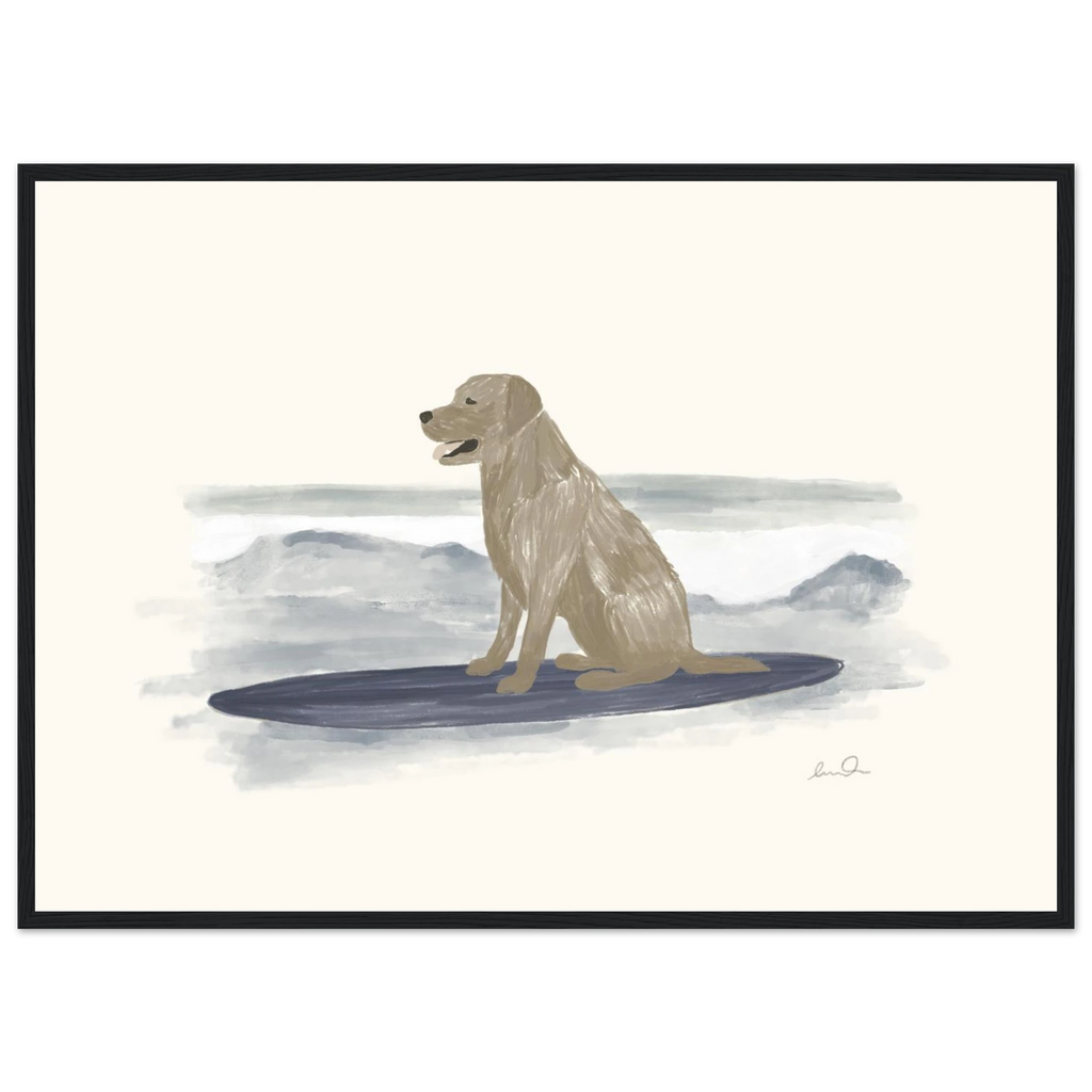 Surfing dog, affiche illustrée d'Émilie J. Ouellet encadrée – visuel 8