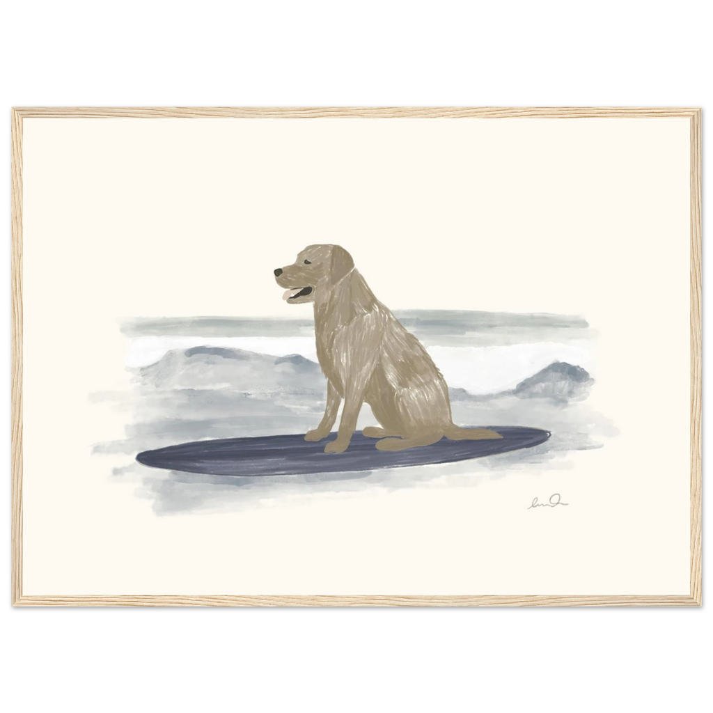 Surfing dog, affiche illustrée d'Émilie J. Ouellet encadrée – visuel 9