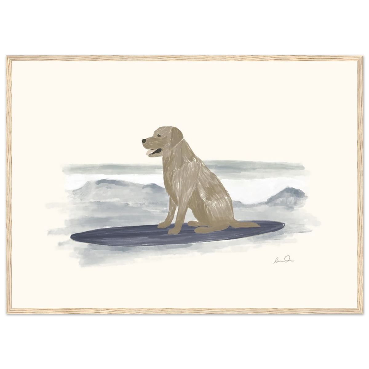 Surfing dog, affiche illustrée d'Émilie J. Ouellet encadrée – visuel 9