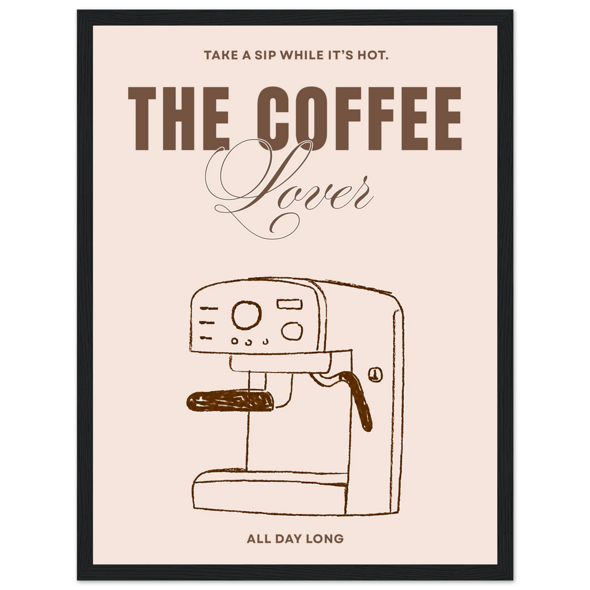 The Coffee Lover dans un intérieur, affiche encadrée – ADR Gallery