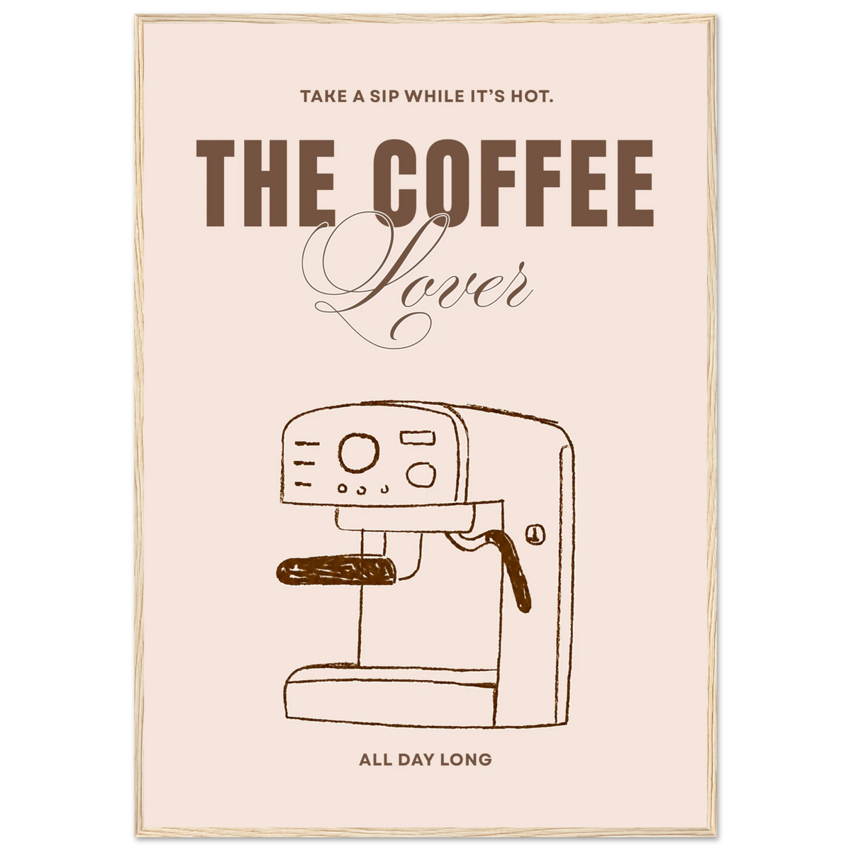 The Coffee Lover, affiche d’art encadrée – ADR Gallery