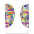 The Double Face Patchworks N°3, composition géométrique à la craie d'art par Aude de Riberolles