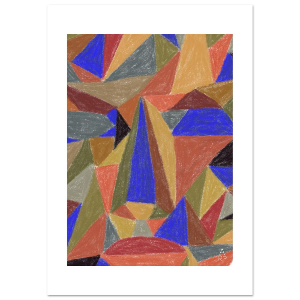 The Face Patchwork N°1, affiche d'art contemporain aux couleurs vives par Aude de Riberolles