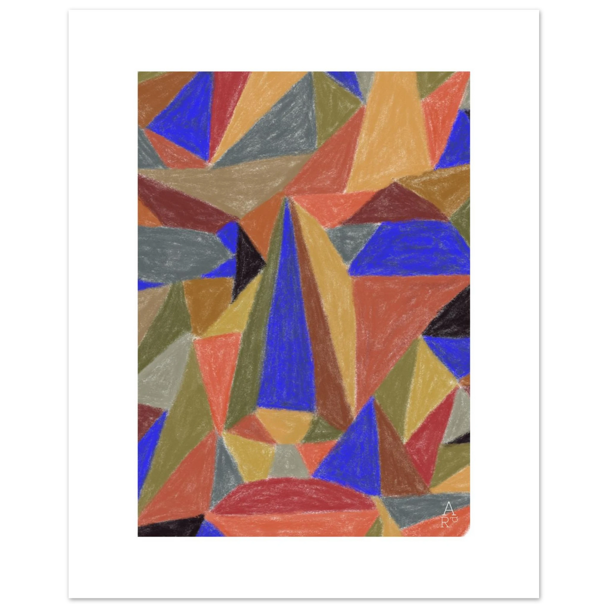 The Face Patchwork N°1 en décoration intérieure – affiche craie d'art d'Aude de Riberolles