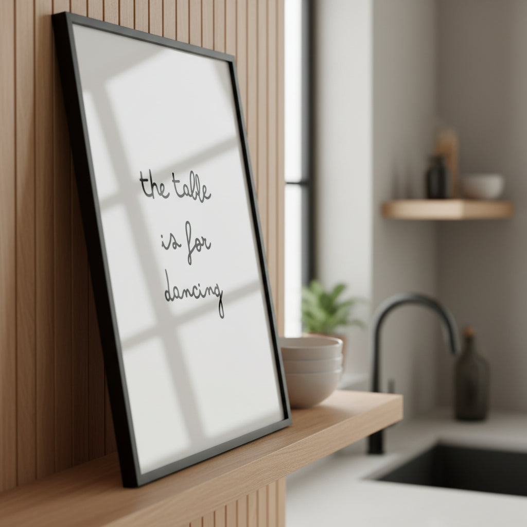 Affiche typographique « The table is for dancing », ADR Gallery – visuel 2