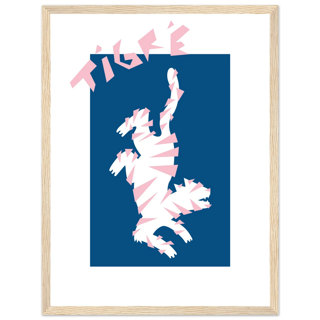 Tigré, papier poché de Julie Parmentier encadré – visuel 3