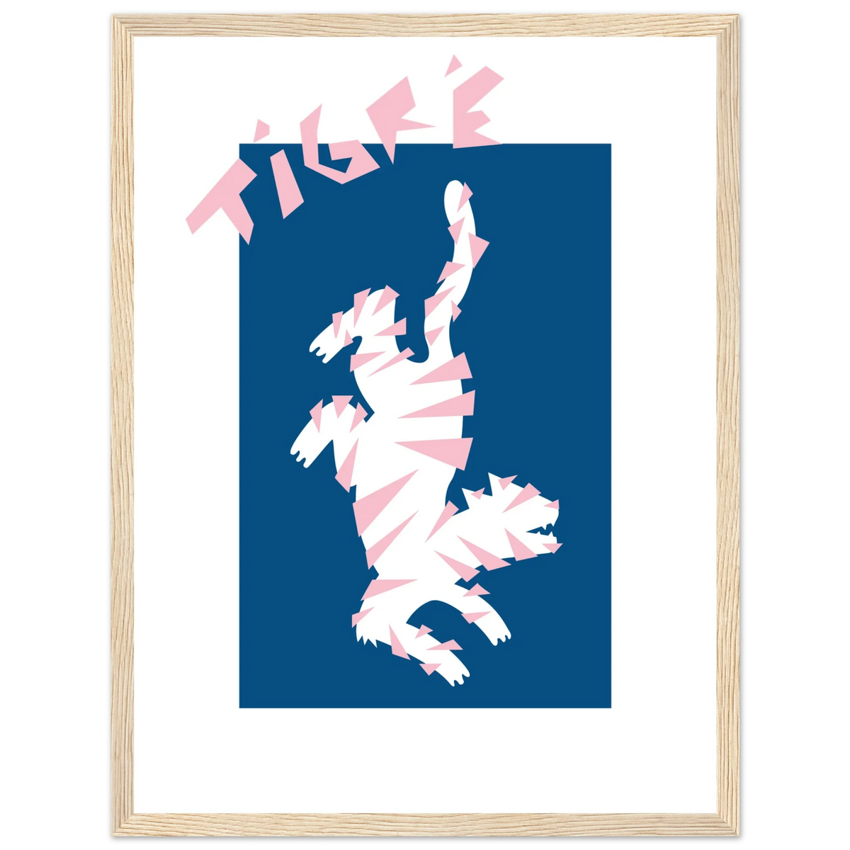 Tigré, papier poché de Julie Parmentier encadré – visuel 3