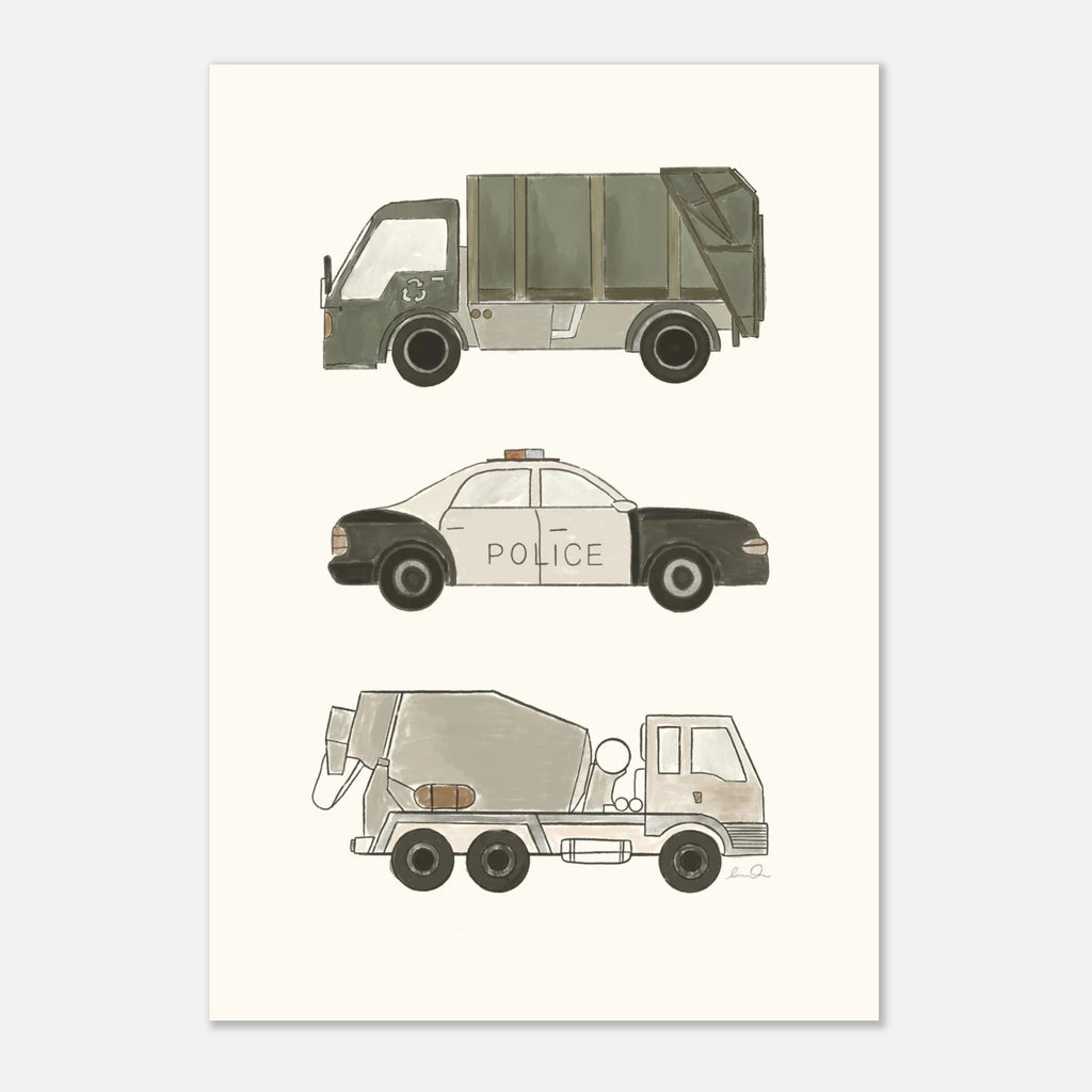Trucks and car, affiche illustrée d'Émilie J. Ouellet – visuel 10