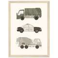 Trucks and car, affiche illustrée d'Émilie J. Ouellet encadrée – visuel 5