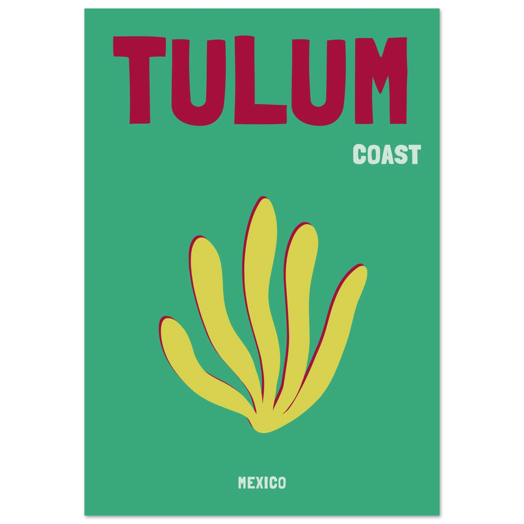 Affiche graphique Tulum Coast, destination soleil et voyage – ADR Gallery
