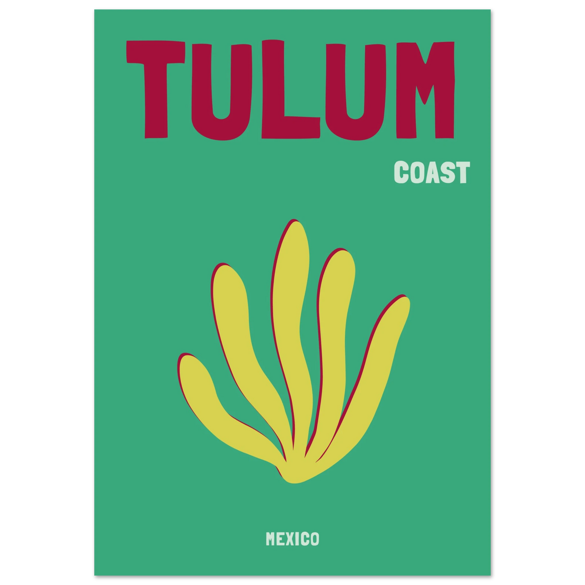 Affiche graphique Tulum Coast, destination soleil et voyage – ADR Gallery