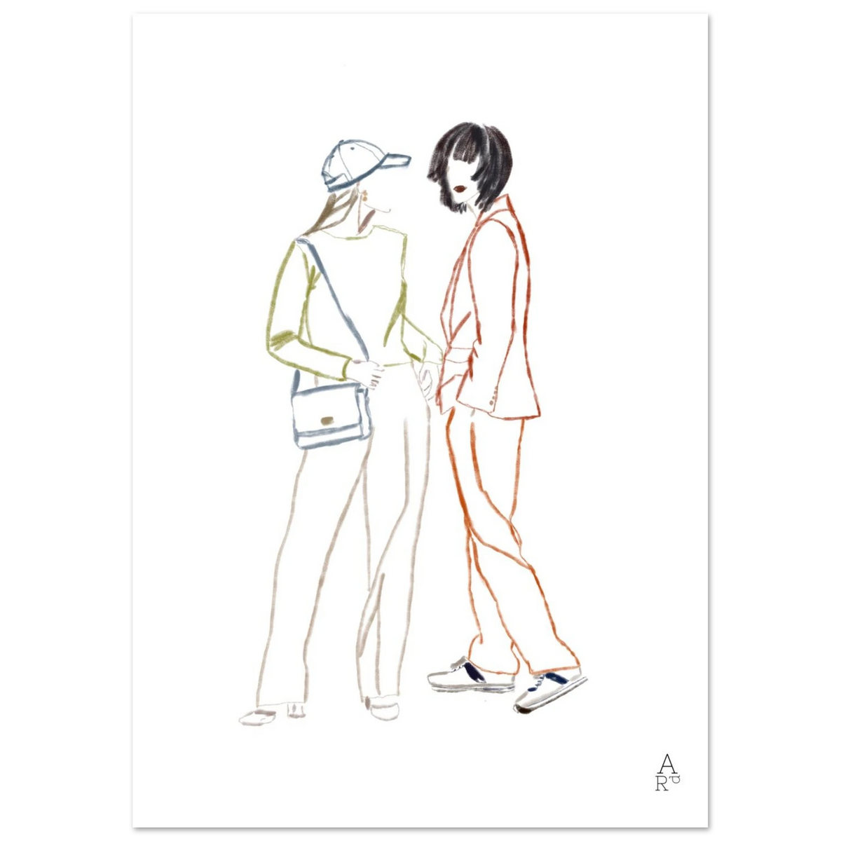 Two girls in NY, affiche décorative signée Aude de Riberolles – ADR Gallery