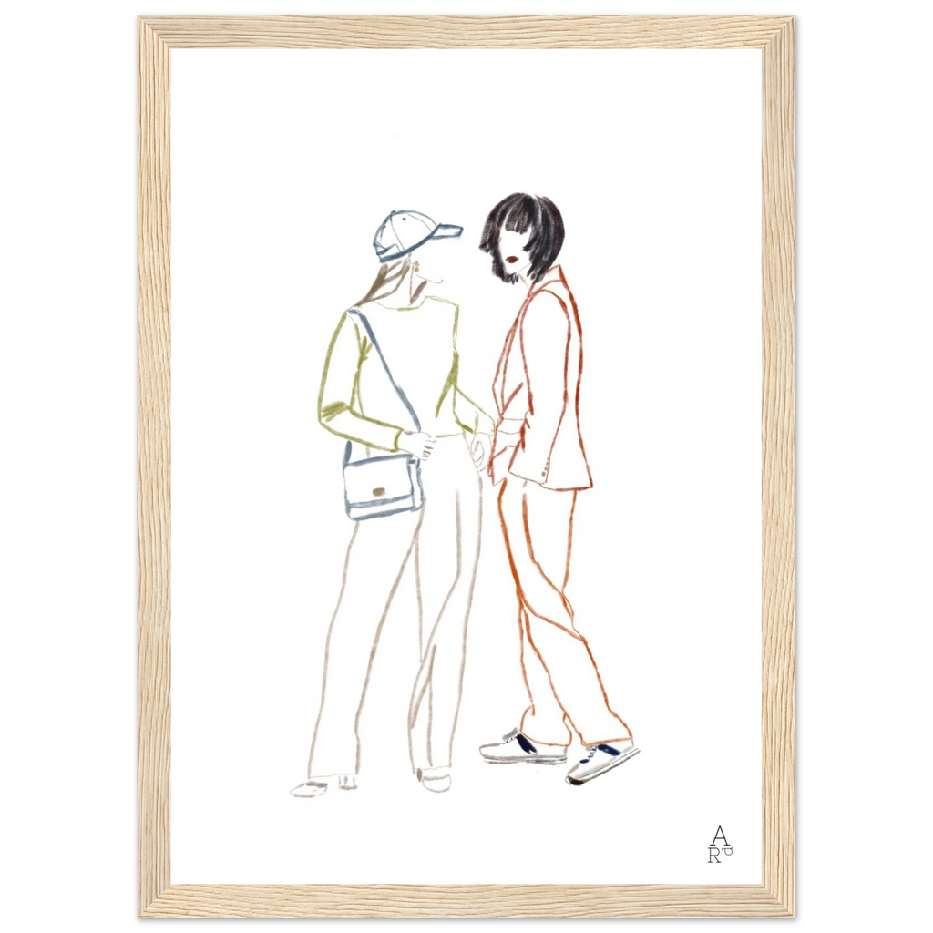 Affiche encadrée Two girls in NY, deux silhouettes féminines à New York – Aude de Riberolles