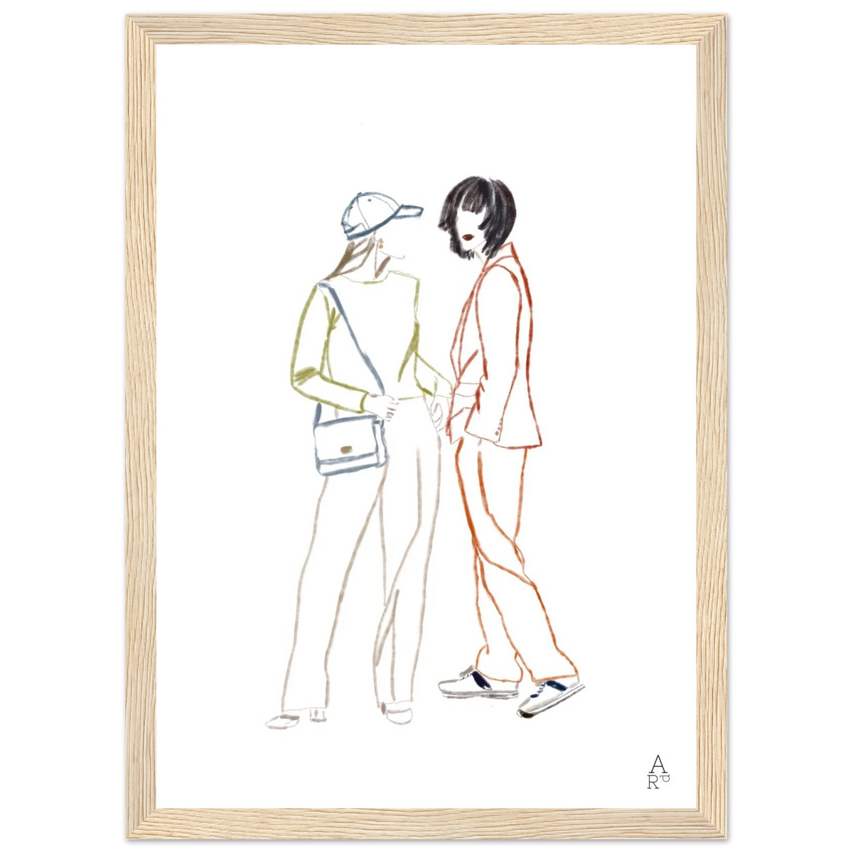 Affiche encadrée Two girls in NY, deux silhouettes féminines à New York – Aude de Riberolles