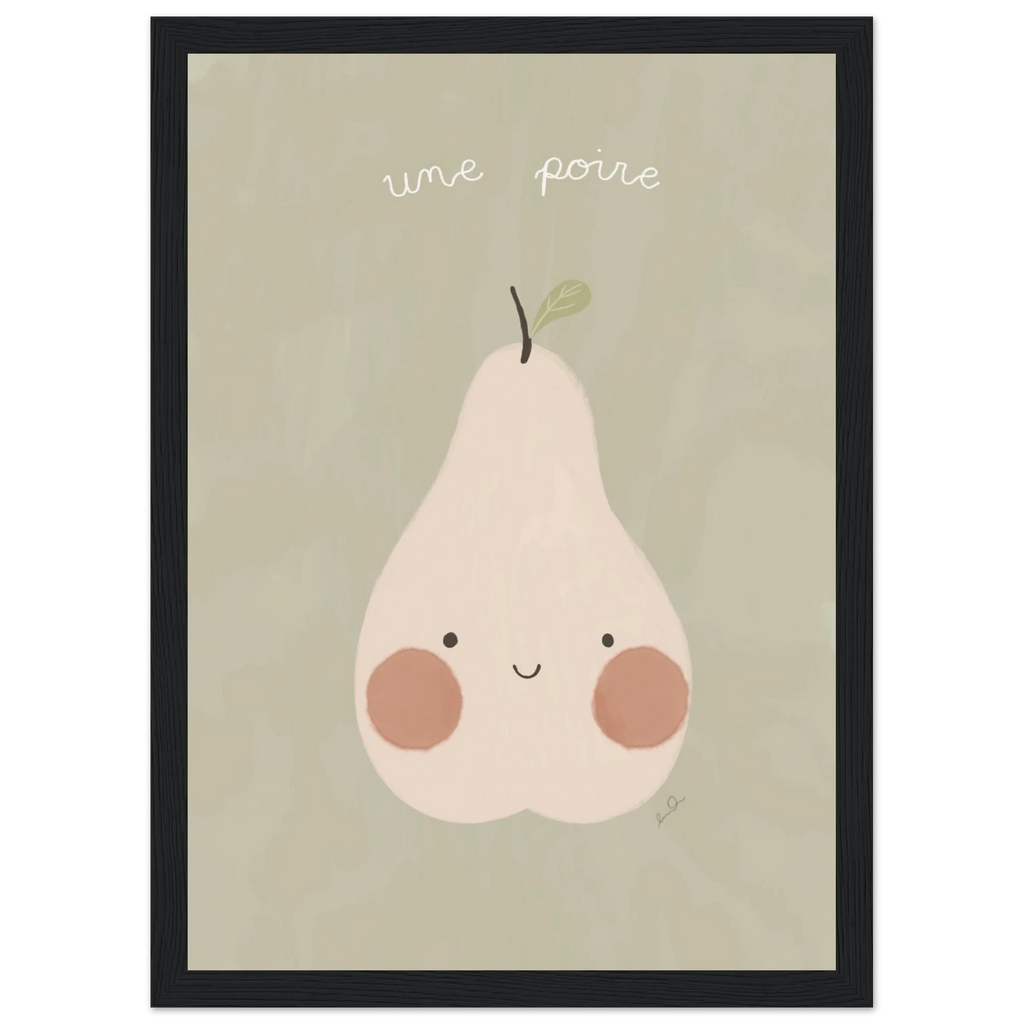 Une poire, affiche illustrée d'Émilie J. Ouellet encadrée – visuel 5