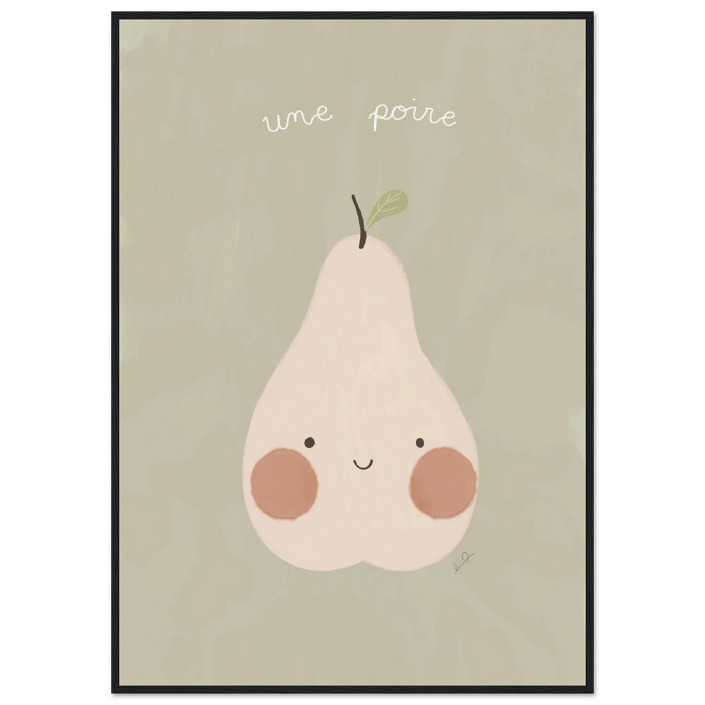 Une poire, affiche illustrée d'Émilie J. Ouellet encadrée – visuel 9