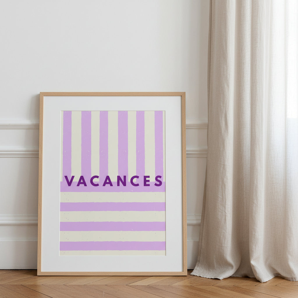 Affiche typographique « VACANCES » – décoration murale ADR Gallery
