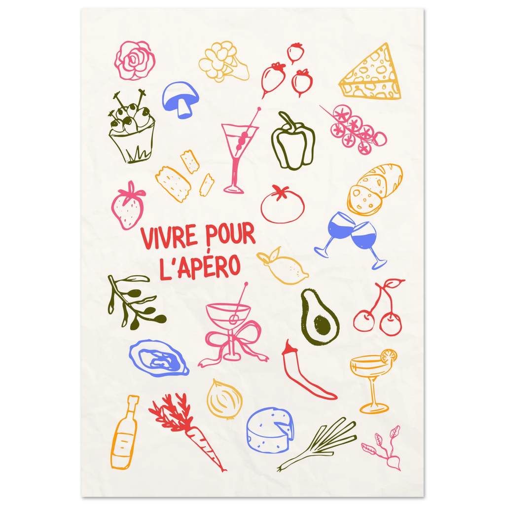 Affiche typographique « Vivre pour l'apéro », ADR Gallery – visuel 2