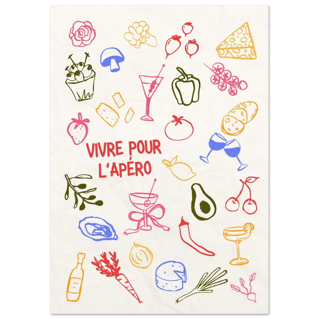 Affiche typographique « Vivre pour l'apéro », ADR Gallery – visuel 3